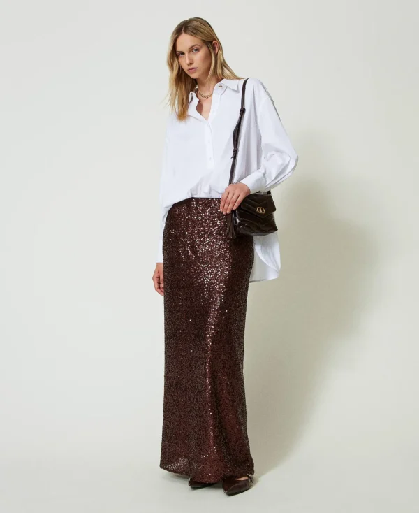 blouse_polo_en_popeline_5.webp Blouses Et Chemises*TWINSET Milano Blouse Polo En Popeline Blanc