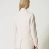 blouson_crois_en_drap_dou_3.webp Blousons Et Doudounes | Blazers*TWINSET Milano Blouson Croisé En Drap Double De Laine Mélangée Blanc « Old White »