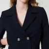 blouson_cropped_en_crpe_c_4.webp Blousons Et Doudounes | Blazers*TWINSET Milano Blouson Cropped En Crêpe Cady Bleu Classique