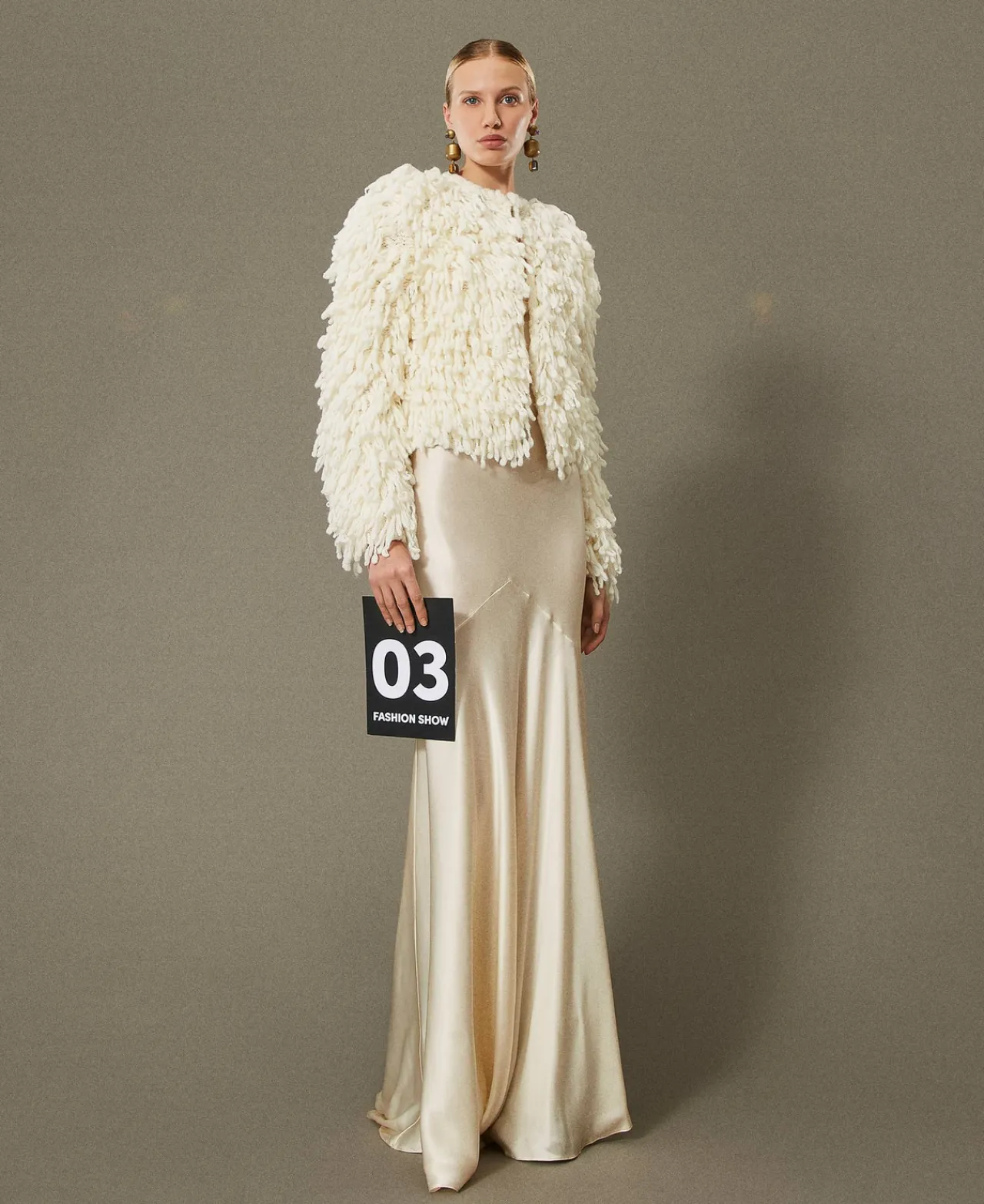 Blousons Et Doudounes*TWINSET Milano Blouson «Elisabeth» En Maille Bouclée Blanc Neige