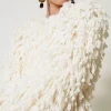 blouson_elisabeth_en_mail_5.webp Blousons Et Doudounes*TWINSET Milano Blouson «Elisabeth» En Maille Bouclée Blanc Neige