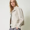 Blousons Et Doudounes*TWINSET Milano Blouson En Fausse Fourrure Avec Brides Blanc « Old White »
