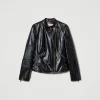 blouson_perfecto_effet_cu_1-1.webp Blousons Et Doudounes*TWINSET Milano Blouson Perfecto Effet Cuir Avec Fermeture éclair Noir