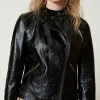 blouson_perfecto_effet_cu_6.webp Blousons Et Doudounes*TWINSET Milano Blouson Perfecto Effet Cuir Avec Fermeture éclair Noir
