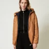blouson_rembourr_rversibl_2.webp Blousons Et Doudounes*TWINSET Milano Blouson Rembourré Réversible Bicolore Caramel Camel/Noir