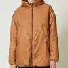 blouson_rembourr_rversibl_4.webp Blousons Et Doudounes*TWINSET Milano Blouson Rembourré Réversible Bicolore Caramel Camel/Noir
