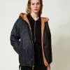 blouson_rembourr_rversibl_5.webp Blousons Et Doudounes*TWINSET Milano Blouson Rembourré Réversible Bicolore Caramel Camel/Noir