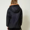 blouson_rembourr_rversibl_6.webp Blousons Et Doudounes*TWINSET Milano Blouson Rembourré Réversible Bicolore Caramel Camel/Noir