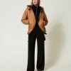 blouson_rembourr_rversibl_7.webp Blousons Et Doudounes*TWINSET Milano Blouson Rembourré Réversible Bicolore Caramel Camel/Noir