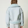 blouson_rversible_avec_fa_3.webp Blousons Et Doudounes*TWINSET Milano Blouson Réversible Avec Fausse Fourrure Vert Agave