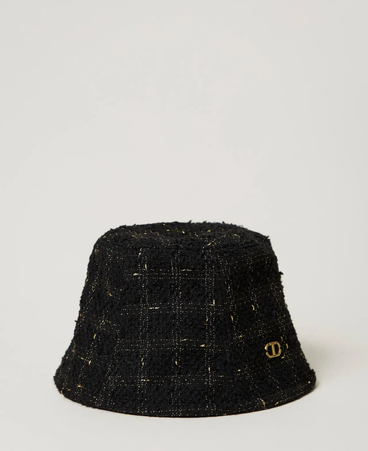 bob_en_tissu_boucl_avec_o_0.webp Chapeaux*TWINSET Milano Bob En Tissu Bouclé Avec Oval T Bouclé Noir/Or