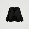 bolro_en_satin_1.webp Blousons Et Doudounes | Blazers*TWINSET Milano Boléro En Satin Noir