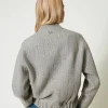 bomber_en_drap_double_ave_4.webp Blousons Et Doudounes*TWINSET Milano Bomber En Drap Double Avec Sequins Double Rayure Gris Chiné