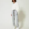 bomber_myfo_en_maille_ave_5.webp Blousons Et Doudounes*TWINSET Milano Bomber MYFO En Maille Avec Capuche Blanc Neige
