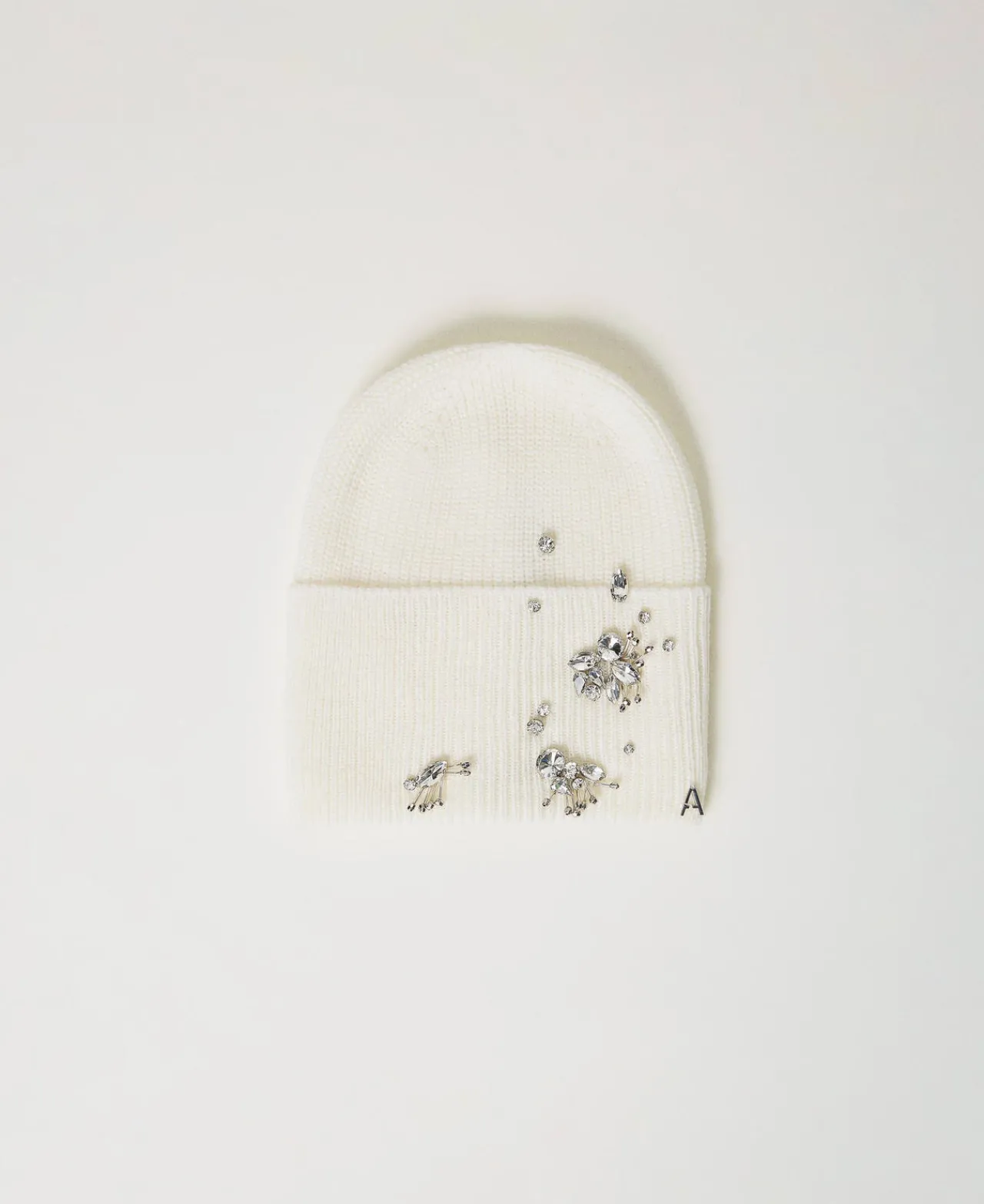 bonnet_en_maille_avec_bro_0.webp Chapeaux*TWINSET Milano Bonnet En Maille Avec Broderies Crème White
