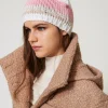 Chapeaux*TWINSET Milano Bonnet En Maille Jacquard Multicolore Rose « Crystal Pink »/Marron « Cinnamon »/Blanc