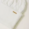bonnet_en_maille_torsade_2.webp Chapeaux*TWINSET Milano Bonnet En Maille Torsadée Nacre