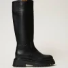 Chaussures Plates | Bottes Et Bottines*TWINSET Milano Bottes Montantes Avec étiquette Siglée Noir