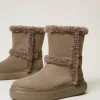 Chaussures Plates | Bottes Et Bottines*TWINSET Milano Bottines Avec Détails En Fausse Fourrure Beige Taupe