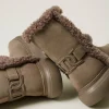 Chaussures Plates | Bottes Et Bottines*TWINSET Milano Bottines Avec Détails En Fausse Fourrure Beige Taupe