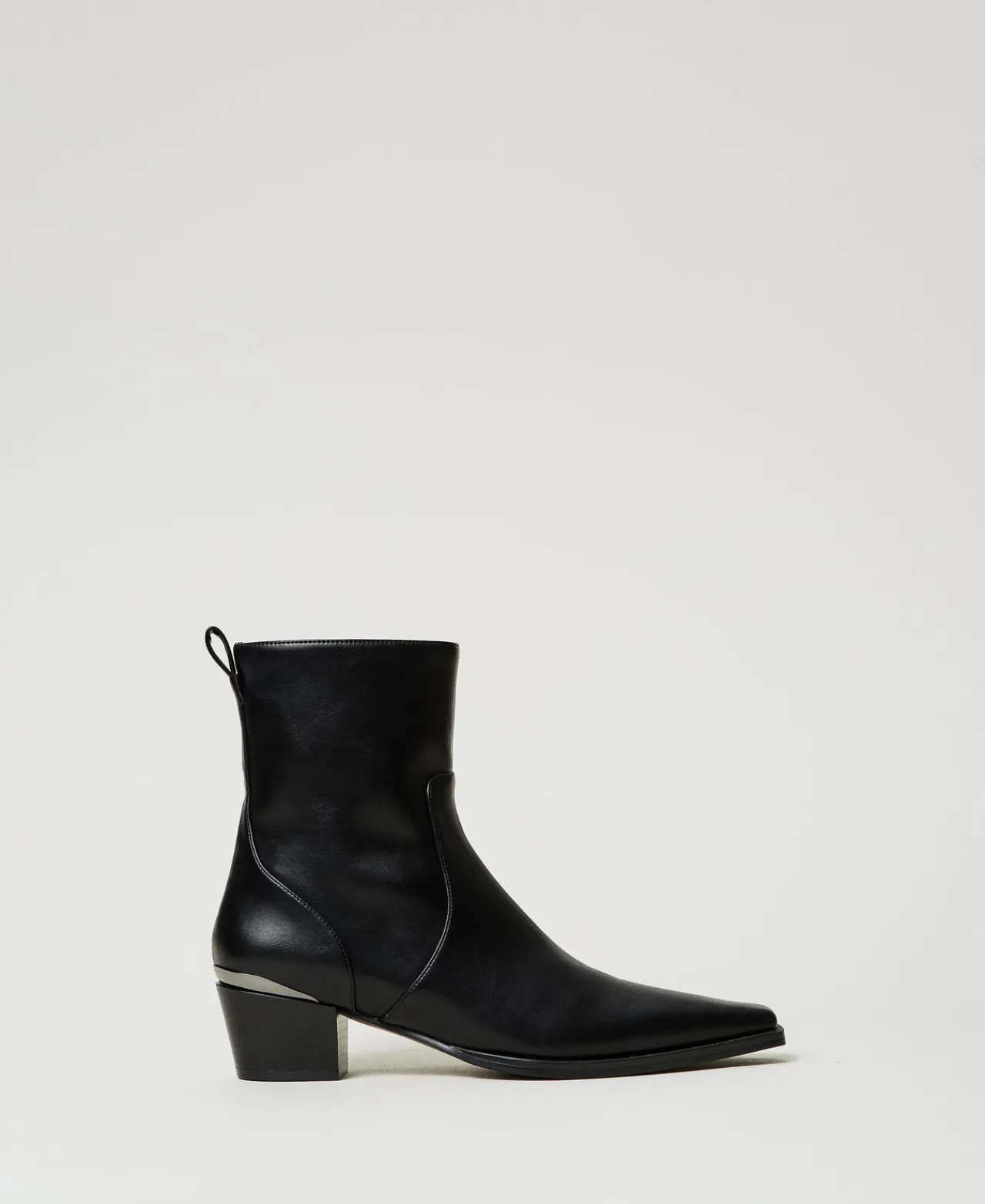 bottines_avec_insertion_l_0.webp Chaussures À Talons | Bottes Et Bottines*TWINSET Milano Bottines Avec Insertion Lamée Noir