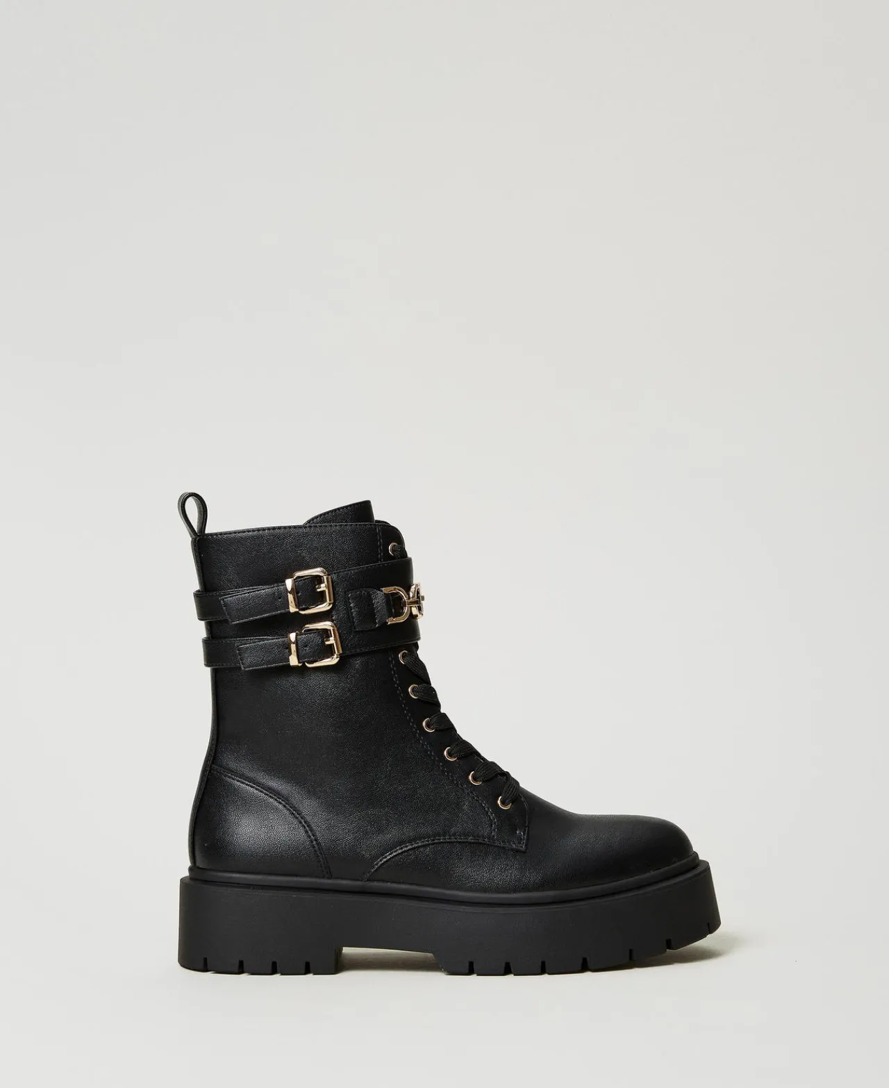 bottines_motardes_avec_bo_0.webp Bottines Motardes | Chaussures Plates*TWINSET Milano Bottines Motardes Avec Boucles Et Barrette Oval T Noir