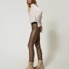 bottines_motardes_myfo_av_1.webp Bottines Motardes | Chaussures Plates*TWINSET Milano Bottines Motardes MYFO Avec Double Bride Dull Gold
