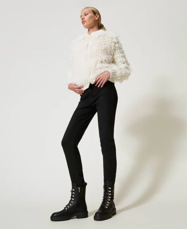Bottines Motardes | Chaussures Plates*TWINSET Milano Bottines Motardes Trekking Avec Perles Noir