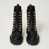 Bottines Motardes | Chaussures Plates*TWINSET Milano Bottines Motardes Trekking Avec Perles Noir