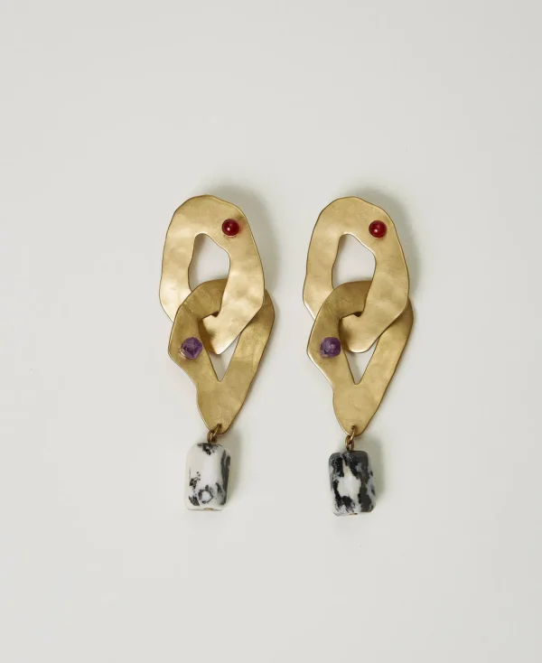 Bijoux*TWINSET Milano Boucle D’oreille En Chaîne Métallique Avec Pierres Noir