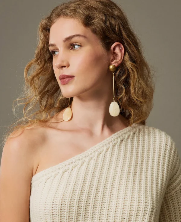 Bijoux*TWINSET Milano Boucle D’oreille En Métal Avec Pierres Jaune Ocre