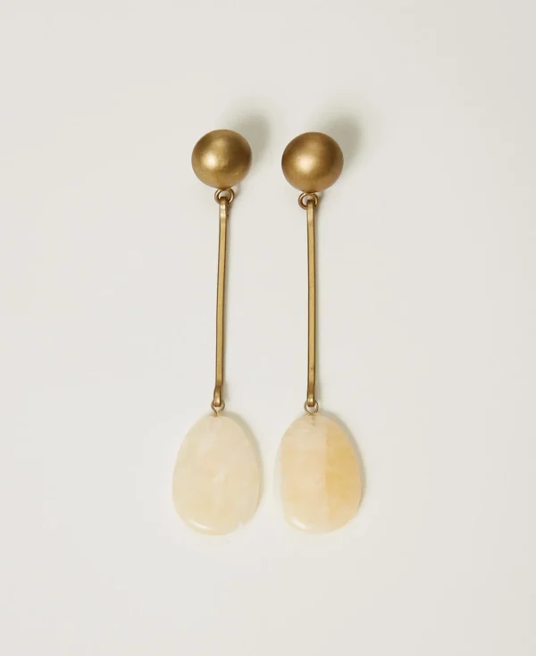 Bijoux*TWINSET Milano Boucle D’oreille En Métal Avec Pierres Jaune Ocre