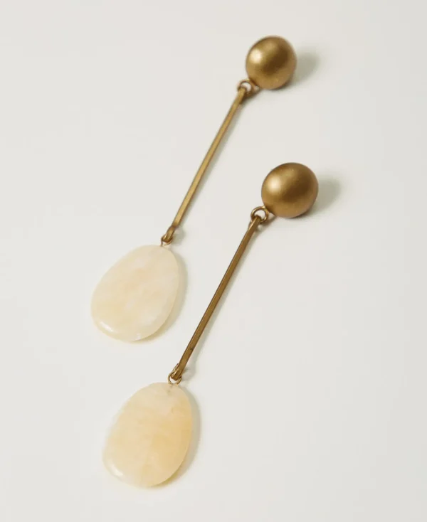 Bijoux*TWINSET Milano Boucle D’oreille En Métal Avec Pierres Jaune Ocre