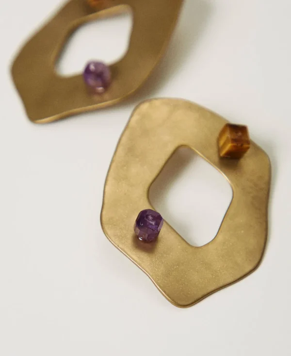 Bijoux*TWINSET Milano Boucle D’oreille Ovale En Métal Coffee Chocolate