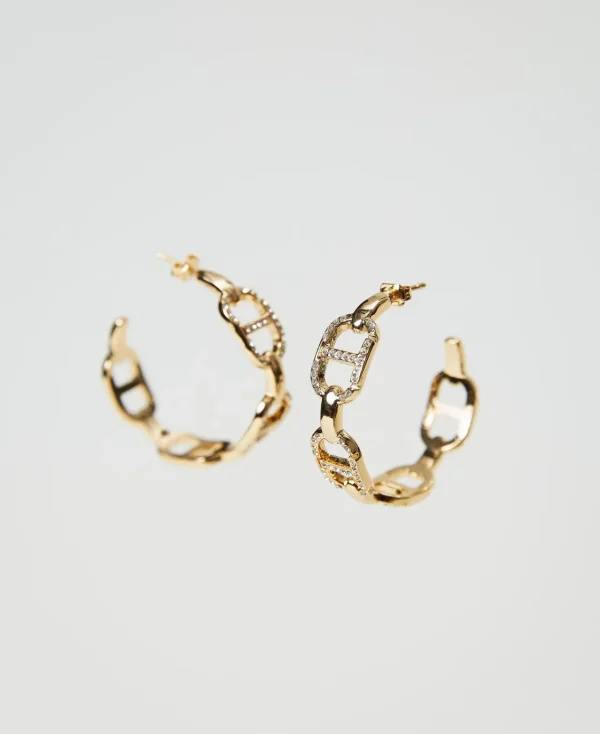 boucles_doreilles_avec_ch_0.webp Bijoux*TWINSET Milano Boucles D’oreilles Avec Chaîne Oval T Et Strass New Gold