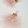 Bijoux*TWINSET Milano Boucles D’oreilles Avec Plumes Et Oval T Coral Bead