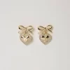Bijoux*TWINSET Milano Boucles D’oreilles En Cœur Avec Strass Et Oval T New Gold