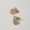 Bijoux*TWINSET Milano Boucles D’oreilles En Cœur Avec Strass Et Oval T New Gold