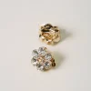 Bijoux*TWINSET Milano Boucles D’oreilles En Fleur Avec Strass Et Oval T New Gold