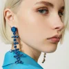 boucles_doreilles_pendant_1.webp Bijoux*TWINSET Milano Boucles D’oreilles Pendantes Avec Strass Bleu Malibu