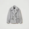 caban_crois_en_drap_bicol_1.webp Blousons Et Doudounes*TWINSET Milano Caban Croisé En Drap Bicolore Bicolore Gris Fumée/Blanc