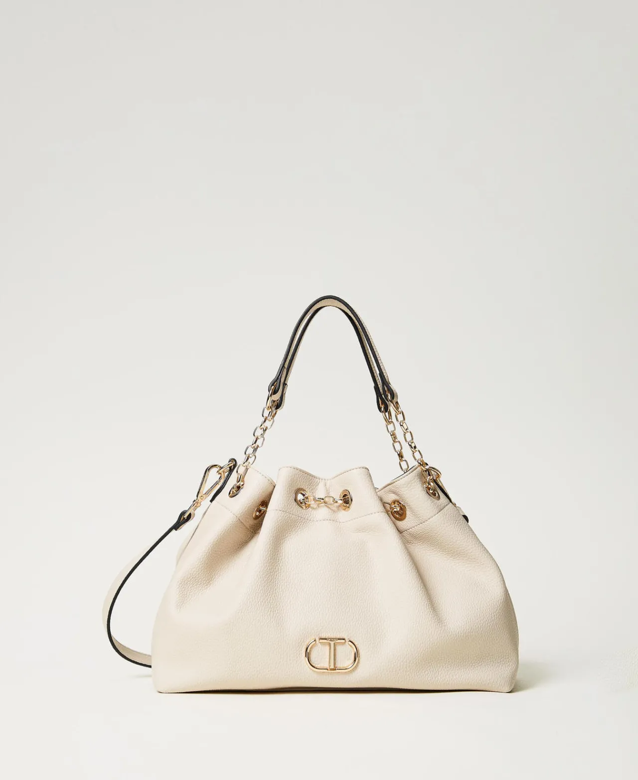 cabas_avec_oval_t_et_anse_0.webp Cabas | Sacs À Bandoulière*TWINSET Milano Cabas Avec Oval T Et Anses Façon Cordon De Serrage Off White