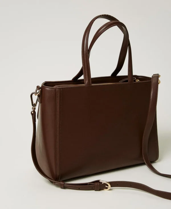 cabas_brera_avec_ouvertur_3.webp Cabas | Sacs Porté Épaule*TWINSET Milano Cabas «Brera» Avec Ouverture Oval T Coffee Chocolate