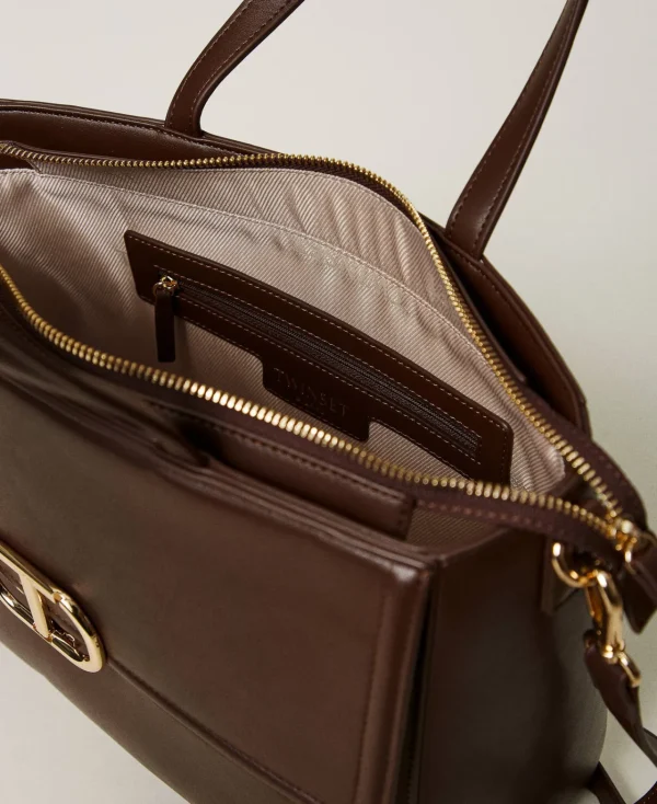 cabas_brera_avec_ouvertur_4.webp Cabas | Sacs Porté Épaule*TWINSET Milano Cabas «Brera» Avec Ouverture Oval T Coffee Chocolate