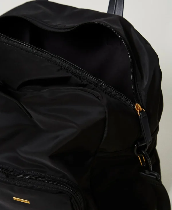 cabas_en_tissu_technique_4.webp Sacs Porté Épaule | Sacs À Bandoulière*TWINSET Milano Cabas En Tissu Technique Noir