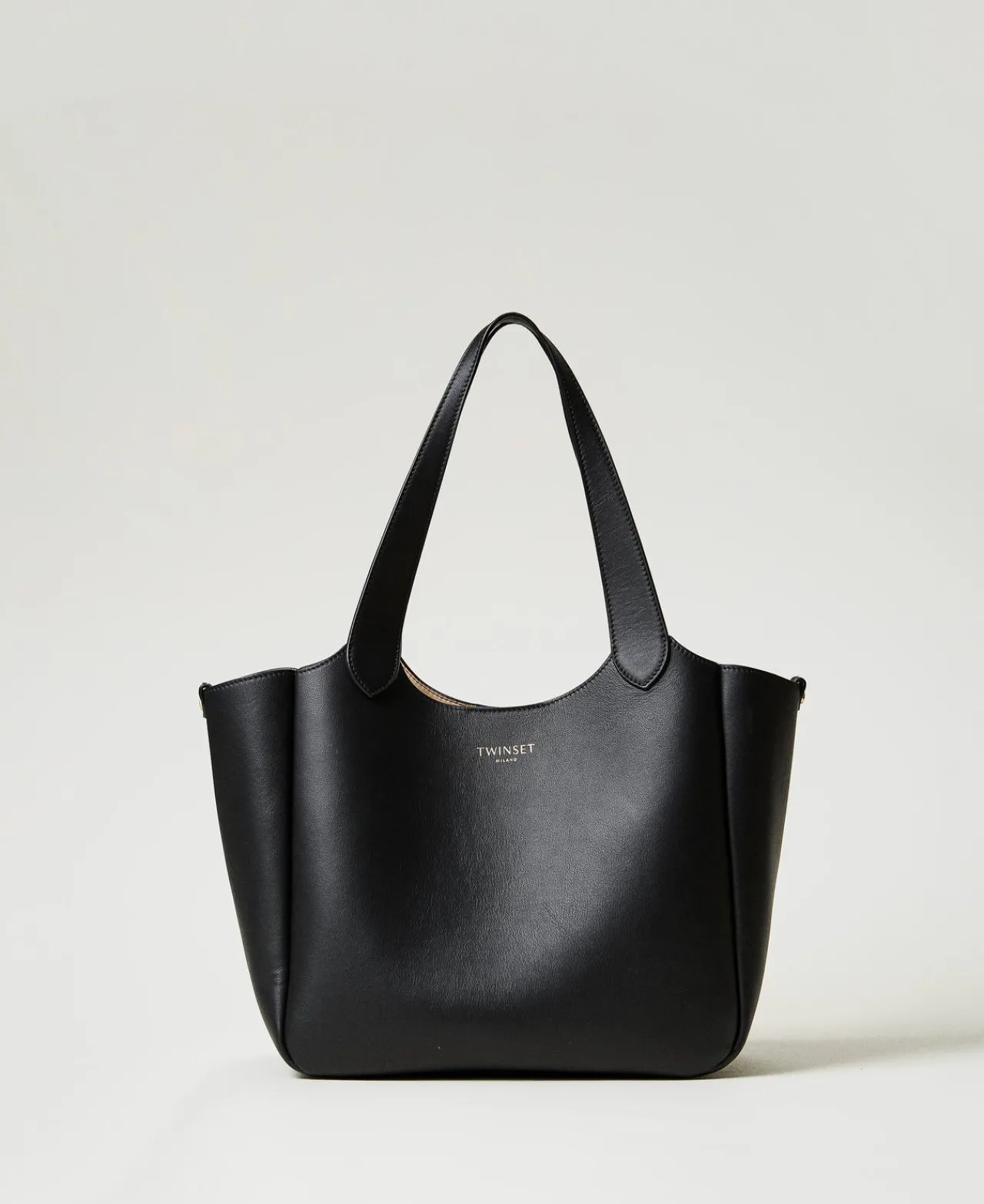 cabas_forever_en_cuir_0.webp Cabas | Sacs Porté Épaule*TWINSET Milano Cabas «Forever» En Cuir Noir