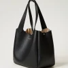 cabas_forever_en_cuir_1.webp Cabas | Sacs Porté Épaule*TWINSET Milano Cabas «Forever» En Cuir Noir