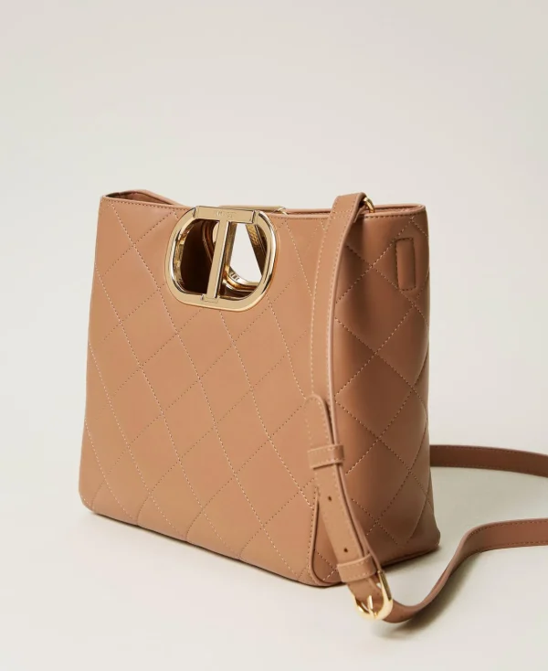 cabas_lila_matelass_avec__2.webp Cabas | Sacs Porté Épaule*TWINSET Milano Cabas «Lila» Matelassé Avec Anse Oval T Chocolate Malt
