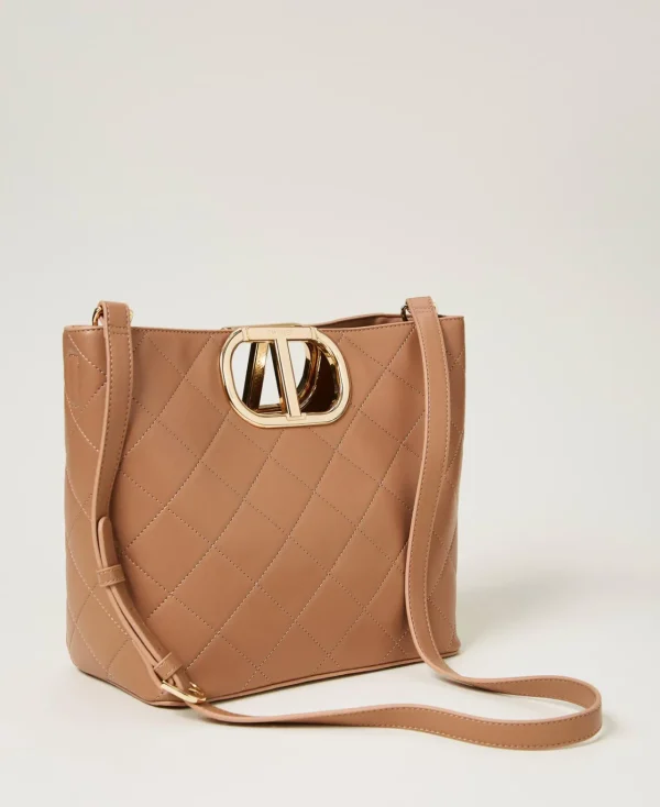 cabas_lila_matelass_avec__4.webp Cabas | Sacs Porté Épaule*TWINSET Milano Cabas «Lila» Matelassé Avec Anse Oval T Chocolate Malt