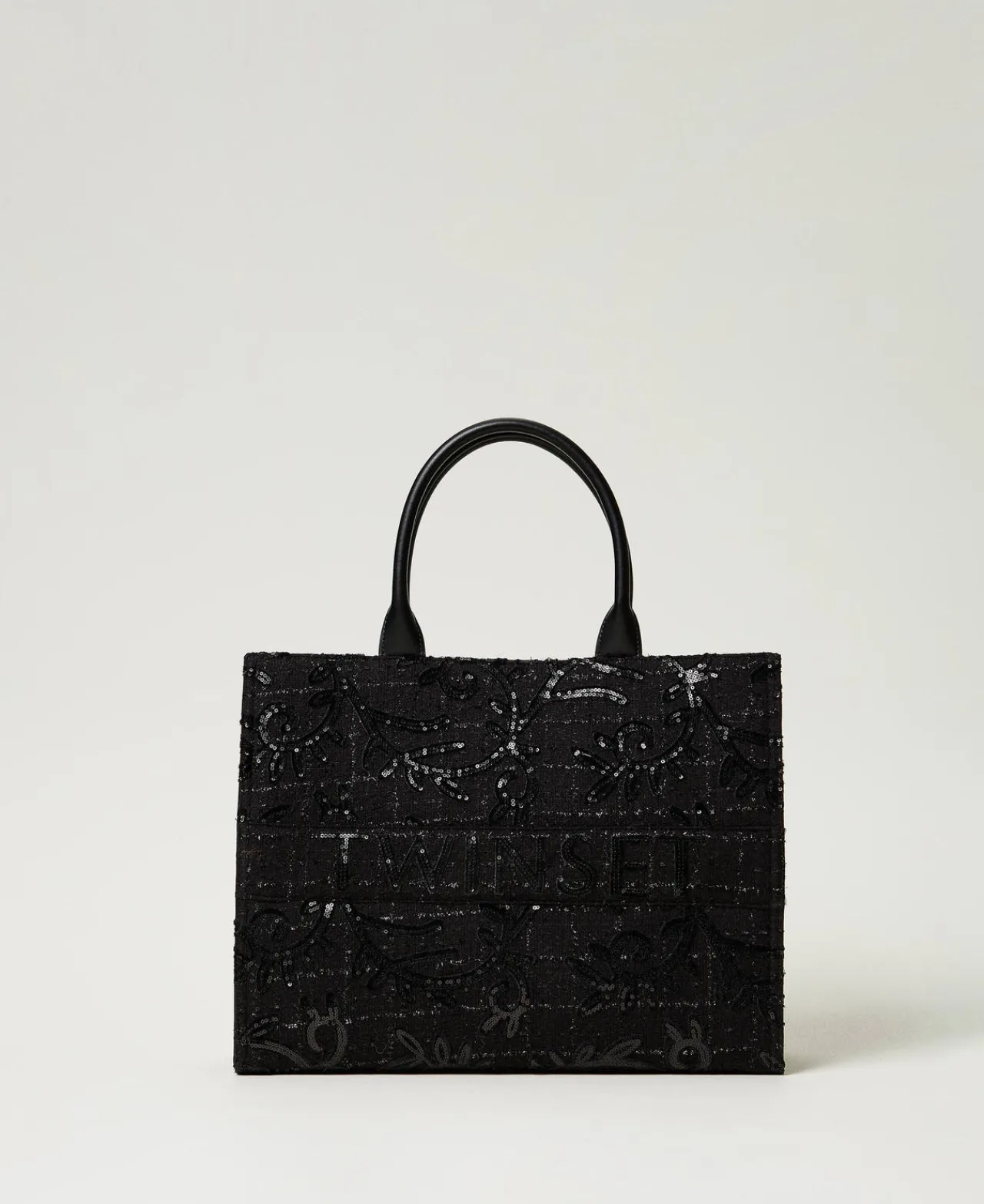cabas_victoria_avec_brode_0.webp Cabas | Sacs Porté Épaule*TWINSET Milano Cabas «Victoria» Avec Broderie Et Logo Noir
